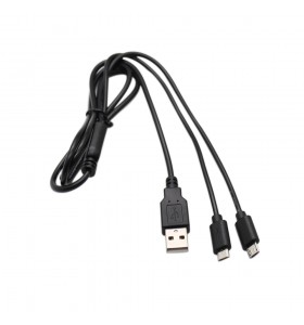 USB male to 2 micro round wire charge cable 